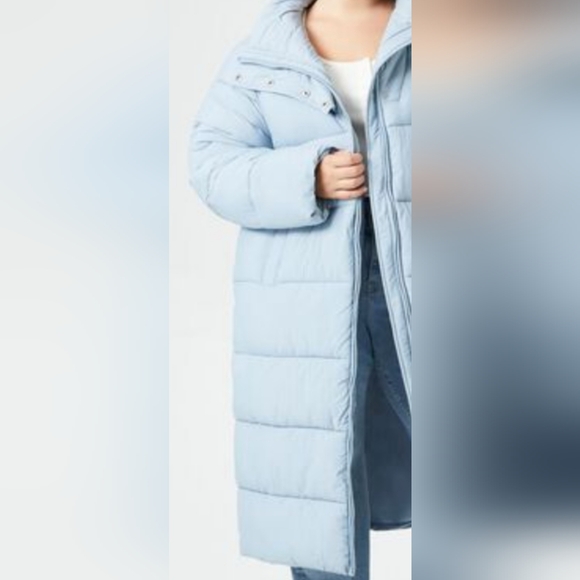 NEW Women Plus Size Longline Puffer Coat/Jacket! F21. Sky-Blue. 1X Adult. - Picture 5 of 16